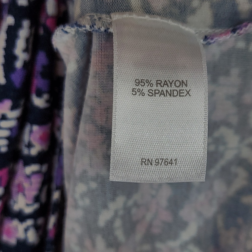 J Jill Maxi Dress M Floral Purple Jersey Shift Sleeveless Beach Resortwear 53" - Picture 5 of 13